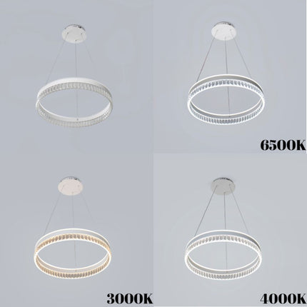 LUSTRA LED PAVO ALB 80W/5600LM 2700K-6500K 500X1200MM CU TELECOMANDA