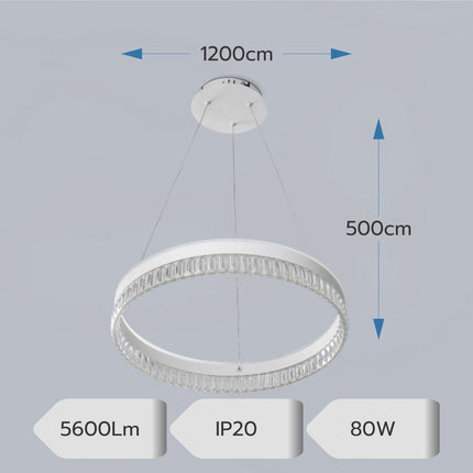 LUSTRA LED PAVO ALB 80W/5600LM 2700K-6500K 500X1200MM CU TELECOMANDA