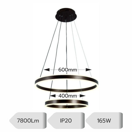 LUSTRA LED  AJUSTABILA 165W/7800LM/3000K/4000K/6500K + IR 400mm x 600mm