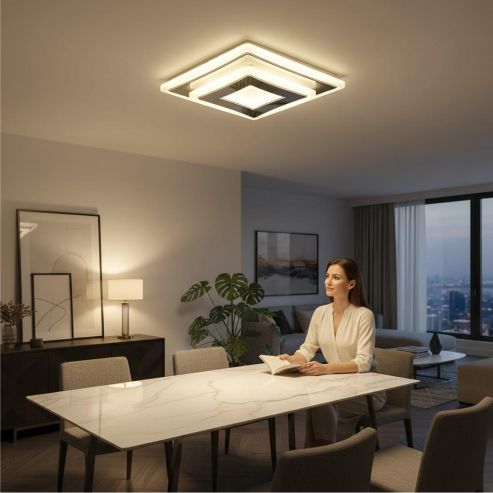 PLAFONIERA LED SINOPE  34W/2900LM 3000K/4000K/6500K 220X220X50MM