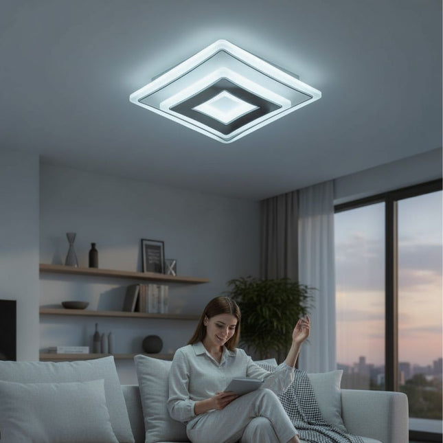 PLAFONIERA LED SINOPE  56W/4600LM 3000K/4000K/6500K 300X300X50MM