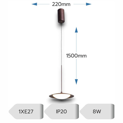 Lustra led Ara cafenie 8W/750LM 3000K-6500K