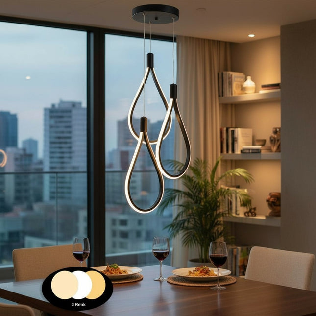 CANDELABRU LED TREND NEGRU 72W/5760lm 3000K-6500K