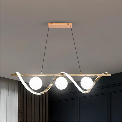 LUSTRA LED IRISA NEGRU+AURIU 45W/3000LM 2700K-6500K 3XG19 1000X210mm