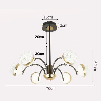 LUSTRA LED HYLA NEGRU+AURIU 95W/9500LM 3000K-6500K 700X620mm