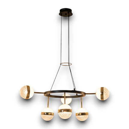 LUSTRA LED ELIANNA NEGRU+AURIU 92W/9300LM 2700K-6500K 580X800mm