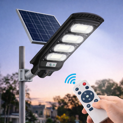 Corp Stradal  cu Panou Solar Monocristalin Integrat si telecomanda -  200W/6500k