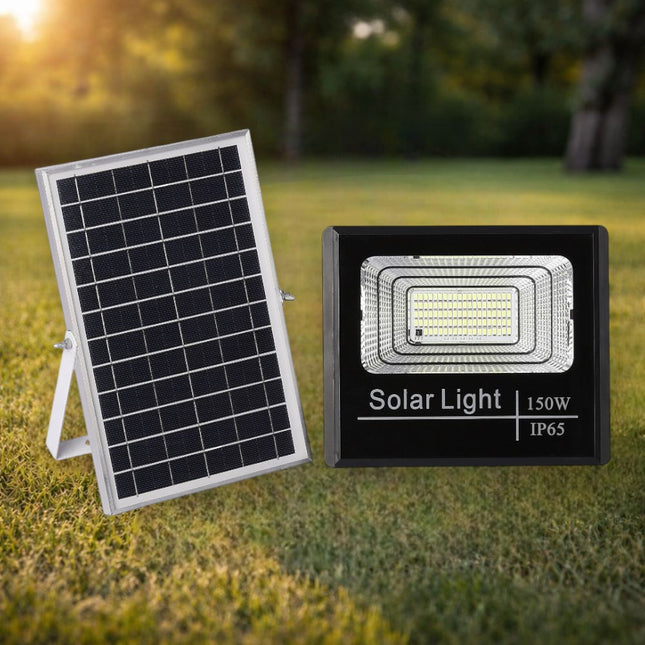 Proiector cu Panou Solar Monocristalin si telecomanda -  150W/6500k