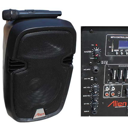 Incinta activa 12inch ABS 2112DA-R USB/SD/FM/BT/ACCU Alien