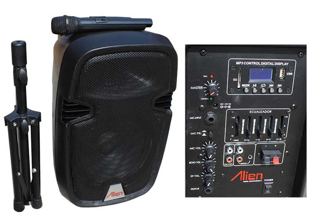 Incinta activa 15inch ABS 2115DA-R USB/SD/FM/BT/ACCU Alien