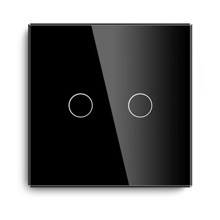 FATETA DE STICLA PT INTRERUPATOR TOUCH DUBLU NEGRU