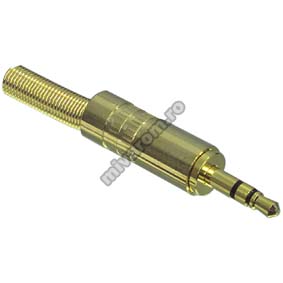 Mufa jack 3.5mm stereo gold