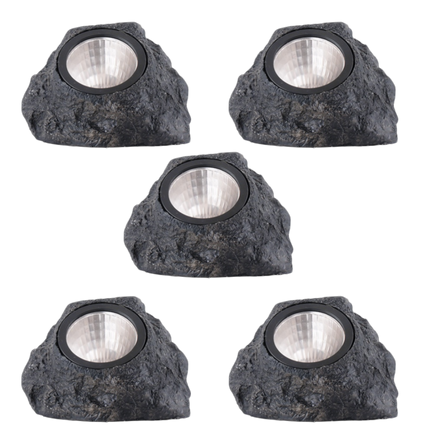Lampa solara pentru gradina imitatie piatra set 5 bucati
