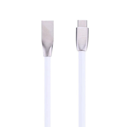 Cablu microusb cu mufe in carcasa de metal alb