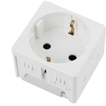 Mod Priza modulara cu impamantare,alba - 2 module