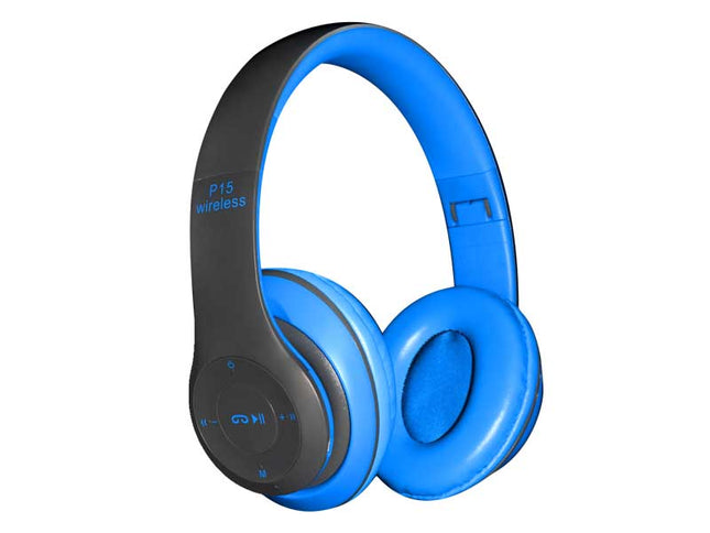 Casti Bluetooth Radio/MP3/TF/mic P15 Alien blue