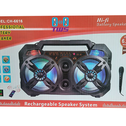 Boxa Karaoke 2X6.5inch Mic/FM/BT/USB