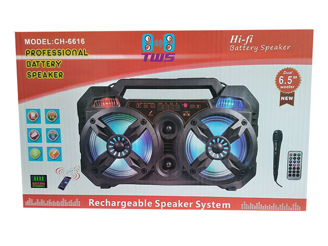 Boxa Karaoke 2X6.5inch Mic/FM/BT/USB
