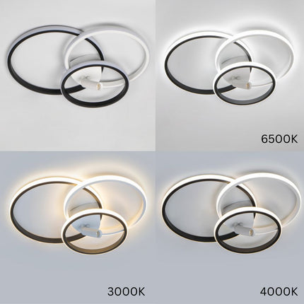 PLAFONIERA LED PERSEUS 3 CERCURI 73W/4600LM 3 CULORI+IR 510x400mm
