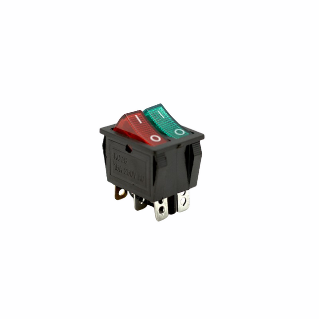 Buton comutator ON-OFF verde-rosu 15A 250V