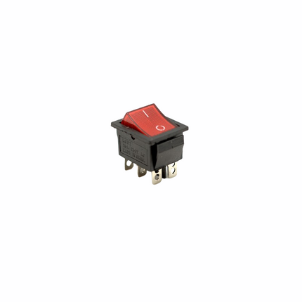 Buton intrerupator lat rosu 6 contacte 15A 250V