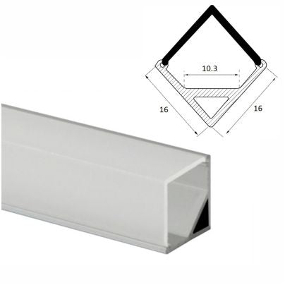 Profil banda LED, montaj aplicat, aluminiu, 1m
