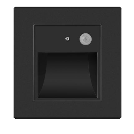 SPOT LED PERETE CU SENZOR NEGRU 1W 3000K IP20 86*90*30MM