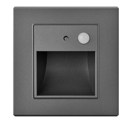 SPOT LED PERETE CU SENZOR GRI 1W 3000K IP20 86*90*30MM