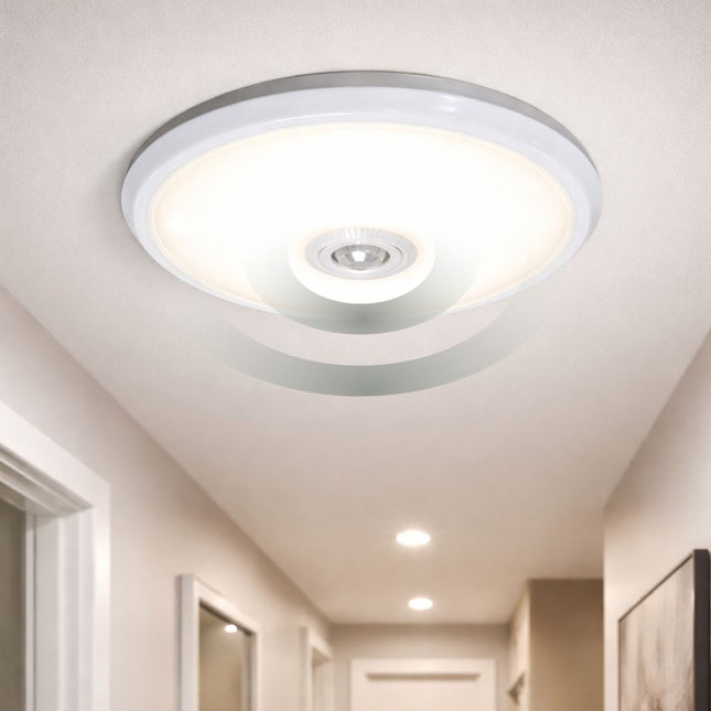 Plafoniera Led cu senzor de miscare reglabil  Ø290x95mm, 18W=115W, 6500K, lumina rece