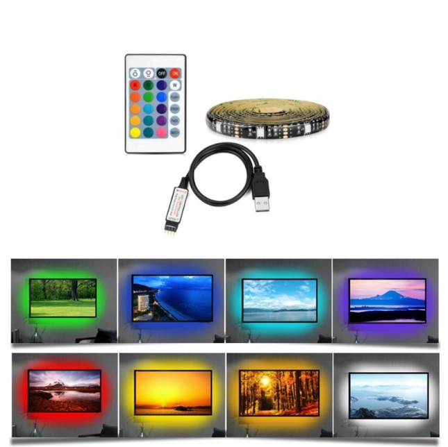 Banda Led telecomanda RGB,TV,Usb Kit complet Usb IP65 3M - Iluminat LED