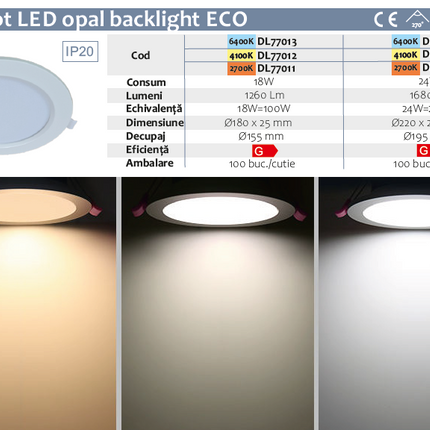 Spot LED Eco 18W/2700k/1260lm