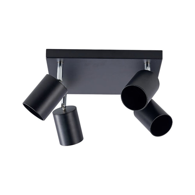 Spot Patrat Reglabil Negru 4 X GU10 250mm