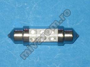 Bec auto 12V T10*36 6 led albastru