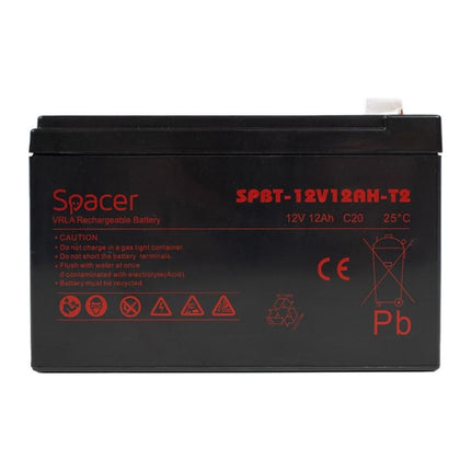 Acumulator UPS Spacer 12V 12Ah, VRLA, terminale F2 (T2) - imagine 2