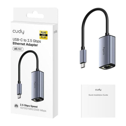Adaptor USB-C la 2.5 Gigabit Ethernet Cudy UE25C, RJ45, Wake-on-LAN, gri - imagine 3