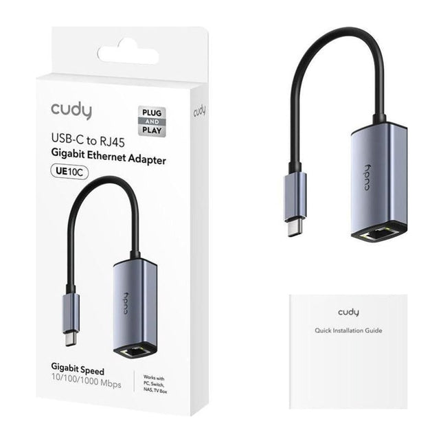 Adaptor USB-C la Gigabit Ethernet Cudy UE10C, aluminiu, plug and play