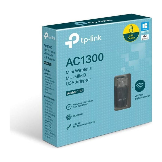 Adaptor USB Wi-Fi TP-Link Archer T3U, AC1300 Dual-Band, USB 3.0, MU-MIMO