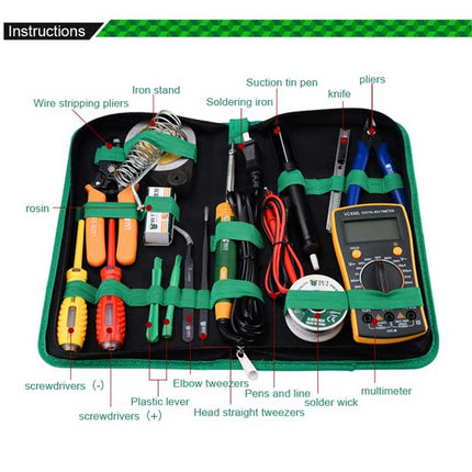 Trusa reparatie telefoane cu multimetru si letcon BST-113