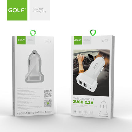 Alimentator Incarcator de la Auto la 2x USB-A: 1x USB-A 2.1A si 1x USB-A 1A 10W, Golf GF-C11