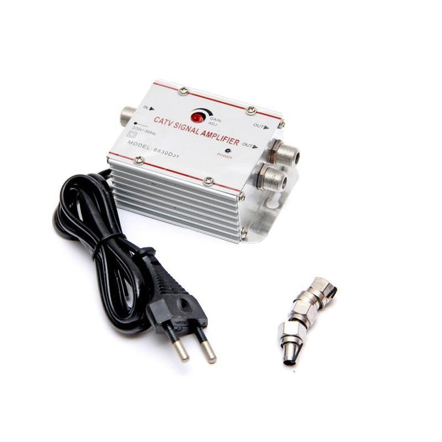 Amplificator semnal cablu TV 2 iesiri,