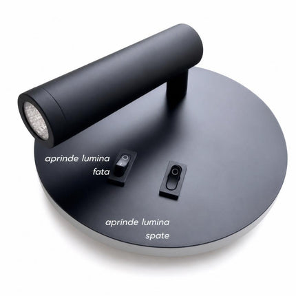 Aplica LED negru perete cu spot 10W 430Lm 140mm 3000k-4000k-6500K DL75L400