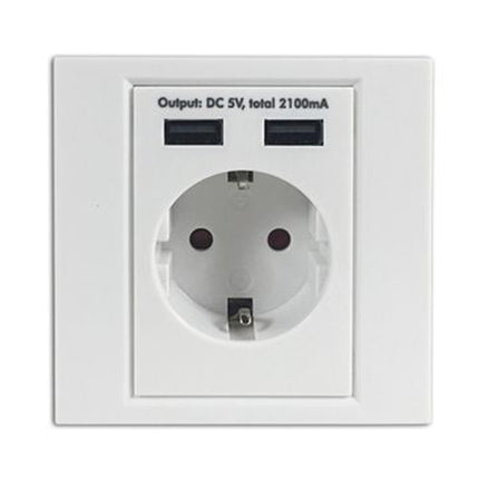 Priza simpla cu protectie si 2 iesiri USB 2.1A, Arcas