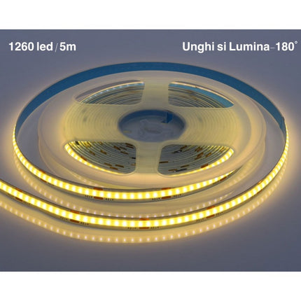 Banda Led COB Flexibila Albastru, verde, 12W 5M