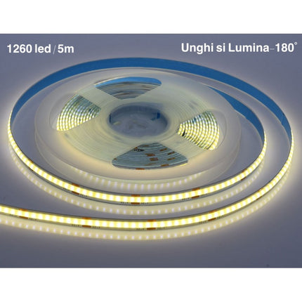 Banda Led COB Flexibila Albastru, verde, 12W 5M