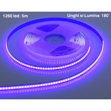 Banda Led COB Flexibila Albastru, verde, 12W 5M