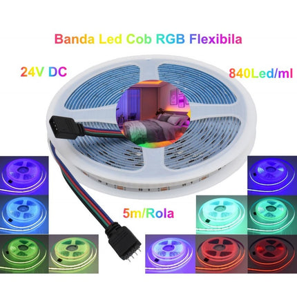 Banda Led Cob RGB 24V 10mm 5m
