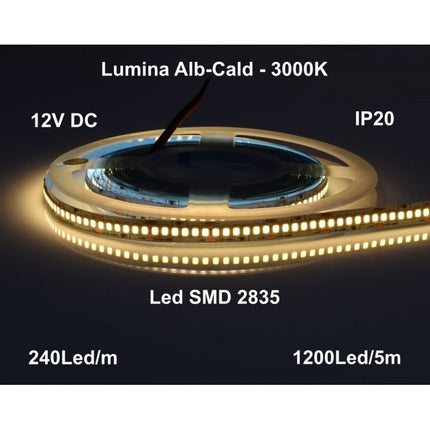 Banda led interior 5m 12V DC