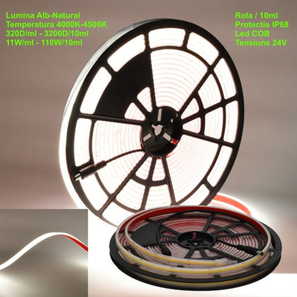 Banda LED COB 24V 11mm 320 IP68