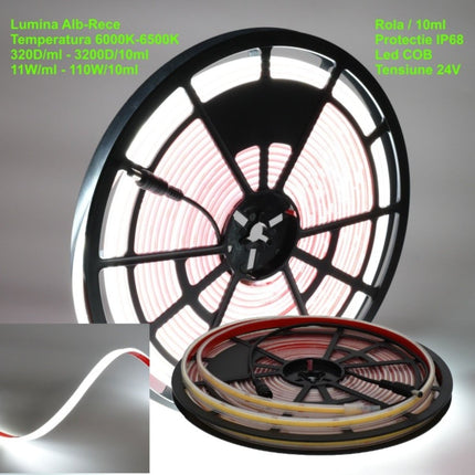 Banda LED COB 24V 11mm 320 IP68