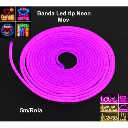 Banda led mov flexibila 12V 5m